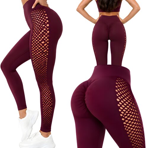 IZMAEL Ženske &scaron;portne Push Up legice ZR - 40875 - Bordovo / L / XL Cene