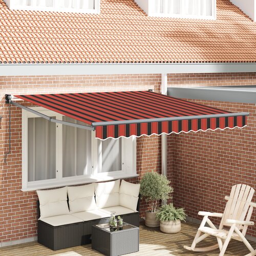 VidaXL ročna retraktibilna tenda oranžna in rjava 300x250 cm Slike