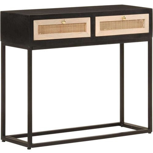  Konzolni stol crni 90 x 30 x 76 cm masivno drvo manga i željezo Slike