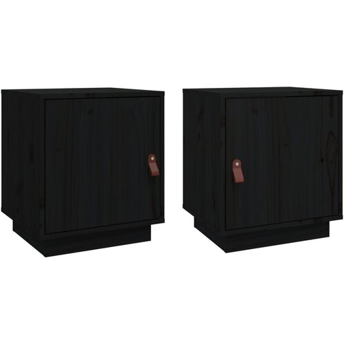 Maison Chic Dvo delni komplet Nočne omarice - Nočne mize črna 40x34x45 cm trdna borovina, (21688822) Slike