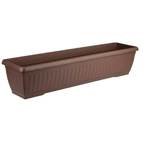 Plastična žardinjera Jadran (Vanjska dimenzija (D x &amp;Scaron; x V): 80 x 20 x 17 cm, Smeđe boje) Slike