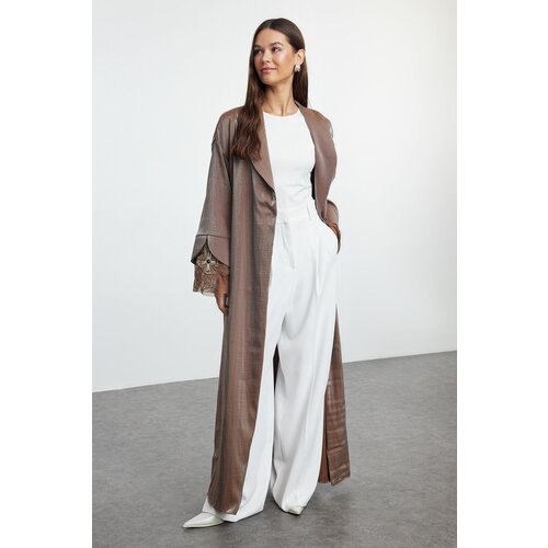 Trendyol Mink Cuff Rose Accessory Detailed Woven Cap & Abaya & Abaya Cene