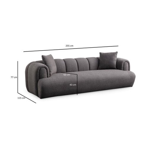 Atelier Del Sofa Trosed Puffy 3 Obična, 255x115x77 cm, Antracit Slike