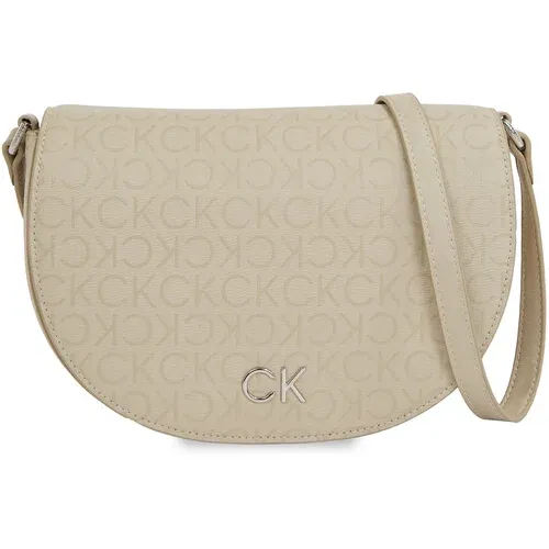 Calvin Klein Ročna torba Ck Daily Saddle Bag_Epi Mono K60K611879 Stoney Beige Epi Mono PEA