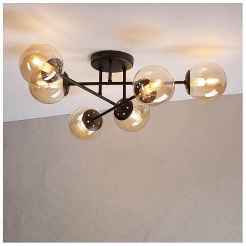  Plafonski luster MALENA 6xE14/5W/230V smeđa/dimljeno bež Slike