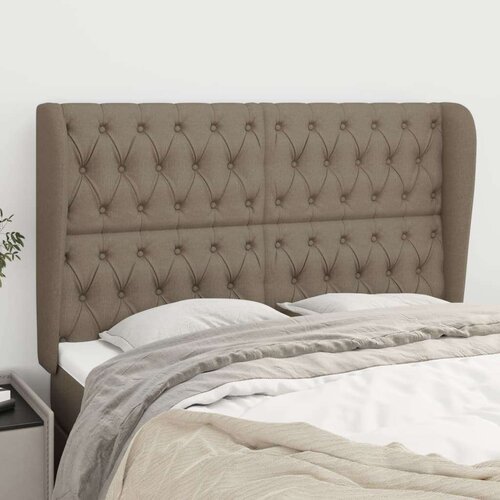  Vzglavje z ušesi taupe 147x23x118/128 cm blago, (20954552) Cene