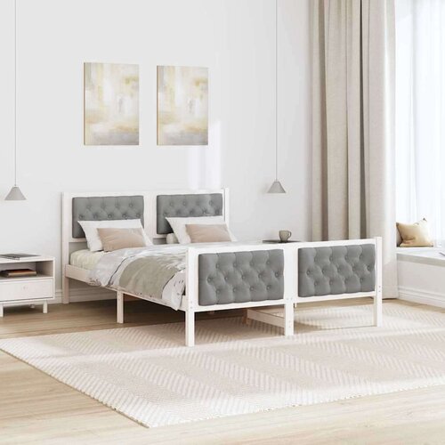  Okvir za krevet Svijetlo siva 140 x 190 cm tkanina Slike