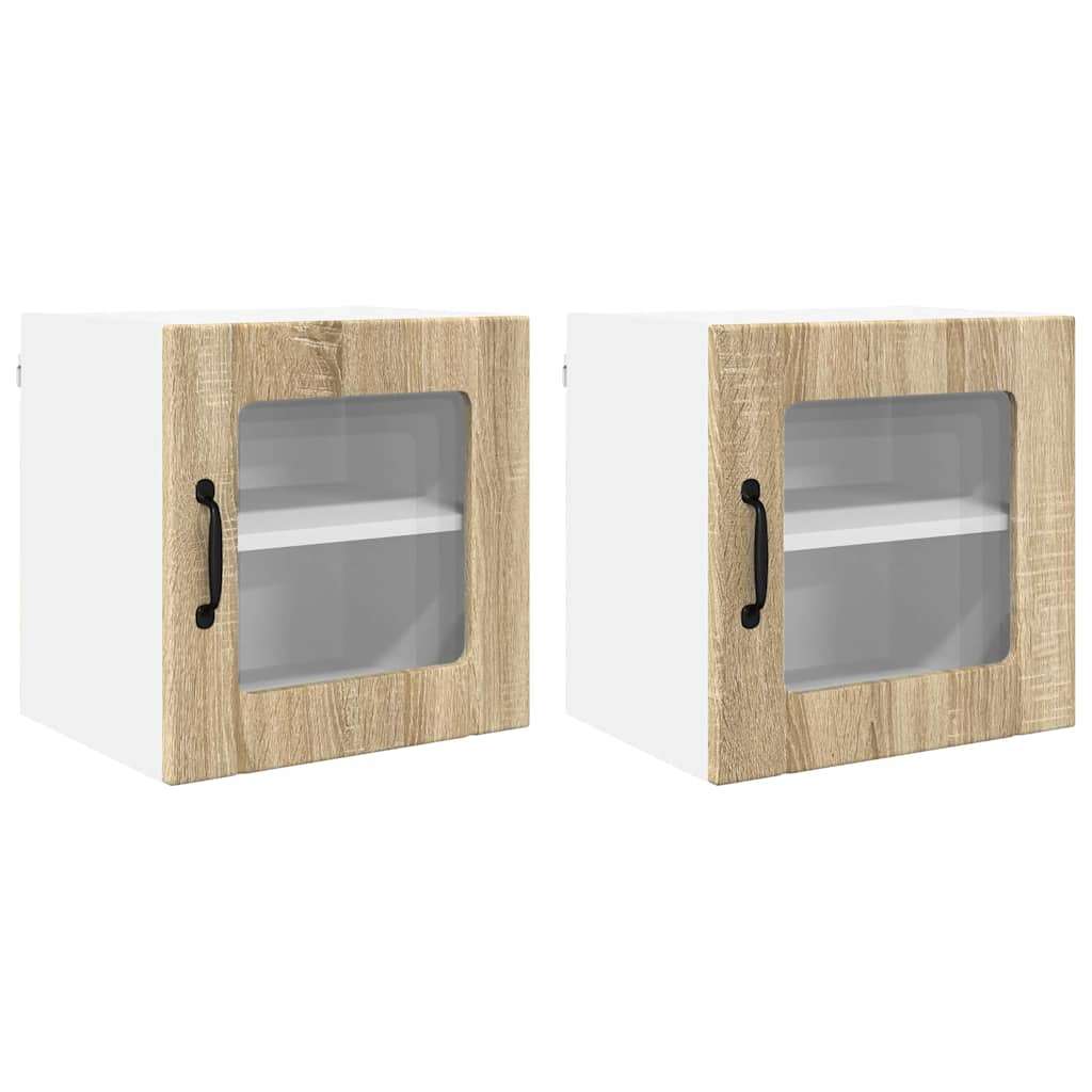  Zidni kuhinjski ormarić 2 pcs Sonoma hrast 40 x 31 x 40 cm Slike