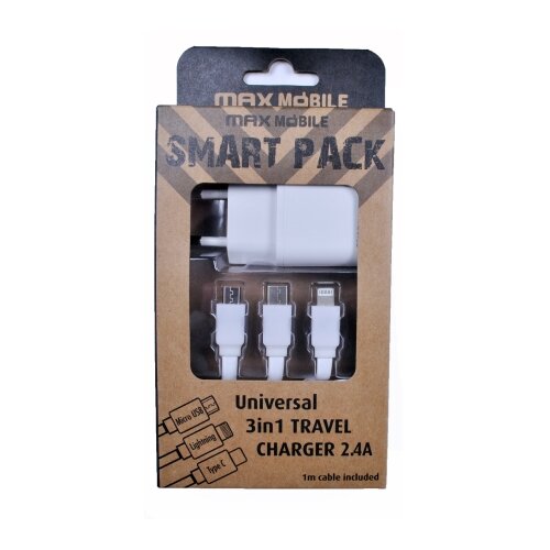 Max Mobile KUĆNI ADAPTER USB TR-219 2.4A+ 3u1 KABEL Cijene