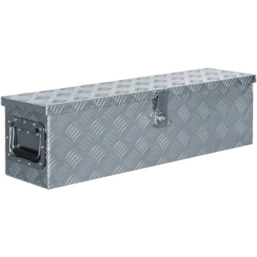 vidaXL Skrinja iz aluminija 80,5x22x22 cm srebrne barve Cene