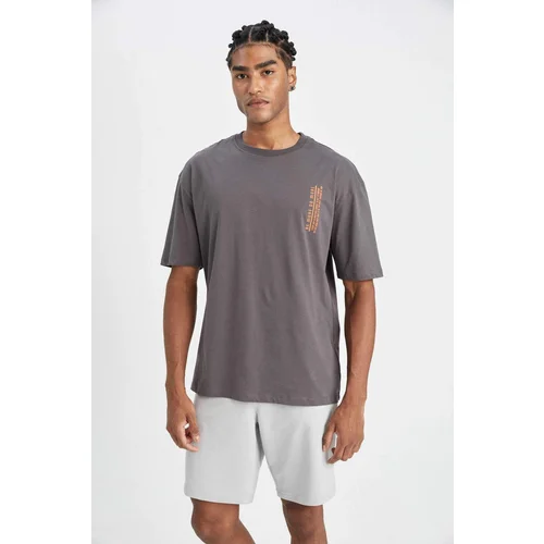 Defacto Fit Oversize Fit Crew Neck Printed Short Sleeve T-Shirt