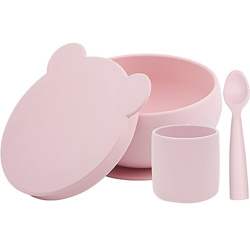 Minikoioi BLW I Pinky Pink jedilni set Slike