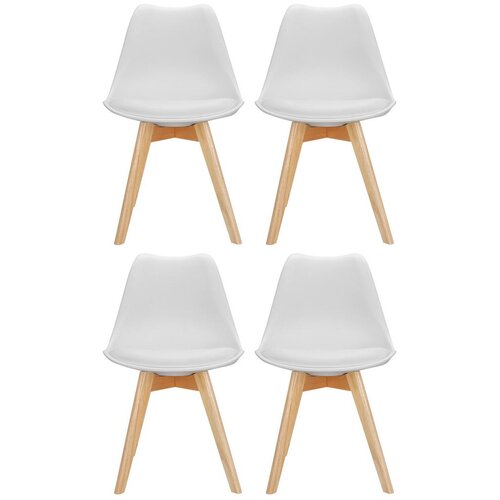 MID.YOU Set Stolov Scandi, Bela, Bukev, 4-Delni Cene