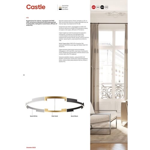  Redo 01-3181 - LED prigu&amp;scaron;iva luster na sajli CASTLE LED/80W/230V zlatna Slike
