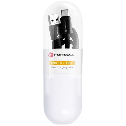 forcell usb kabal  C398 tube type c 3.0 qc 3.0 3A crni 1m Cene