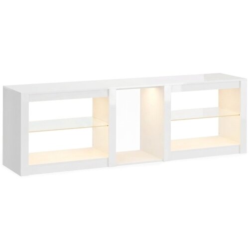 Nesta TV Lowboard z RGB LED osvetlitvijo, moderno TV pohi&scaron;tvo z nastavljivimi steklenimi policami, bela, za televizorje do 75 palcev, (5000493370) Cene