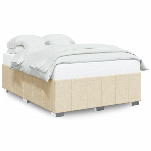  Okvir za krevet bez madraca krem 160x200 cm od tkanine Slike
