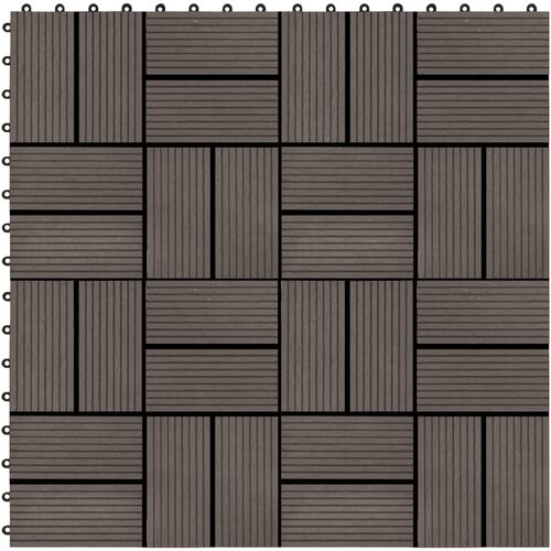 vidaXL Pločice za trijem 22 kom 30 x 30 cm 2 m² WPC tamnosmeđe Cijene