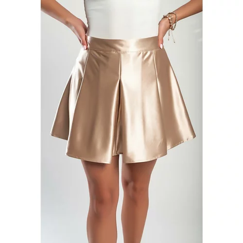Fenzy Elegantna Mini Suknja Od Imitacije Satena, Krem