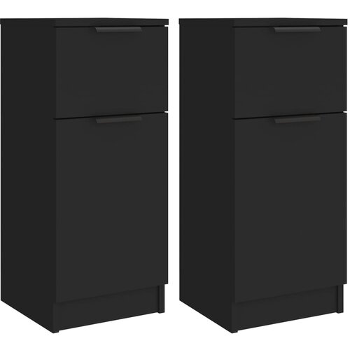 vidaXL Komoda 2 kosa črna 30x30x70 cm inženirski les, (20807480) Cene