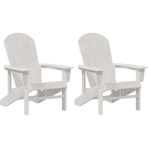 VidaXL Adirondack stolice 2 kom Bijele 74x82x90 cm HDPE Slike