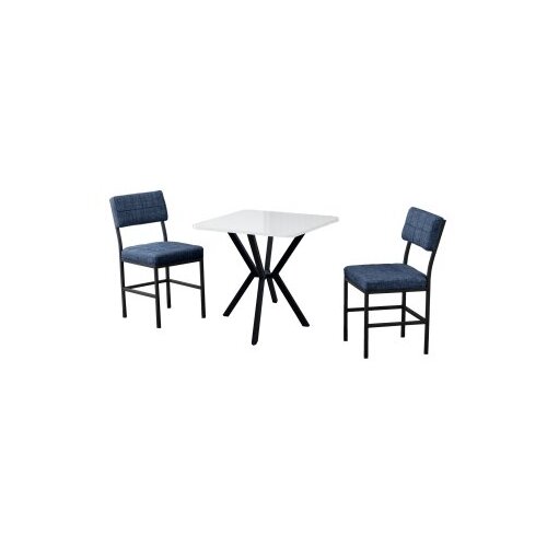 Hanah home Set Trpezarijski sto i 2 stolice Dubai Navy Blue White Cene