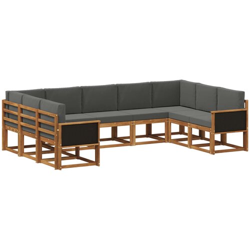  Set vanjskih sofa 9 kom. Prirodna i antracit Smeđa 304 x 187,5 x 73 cm Slike