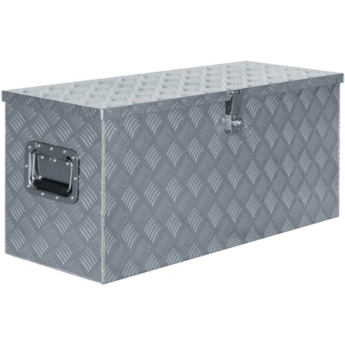 vidaXL Skrinja iz aluminija 90,5x35x40 cm srebrne barve Cene