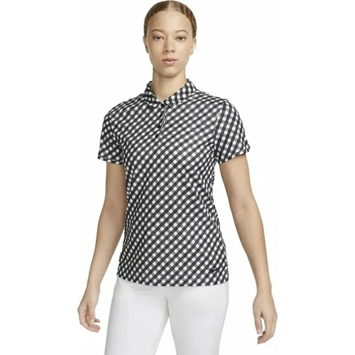 Nike Dri-Fit Victory Womens Short-Sleeve Printed Golf Polo Polo Black/Black XL