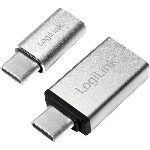 Logilink USB-C adapter set, C M to USB-A F C M to Micro-USB F, silver, AU0040 Cene