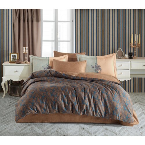 Aberto Design komplet posteljina Lotus, 200x220 cm, Braon-Plava Cene