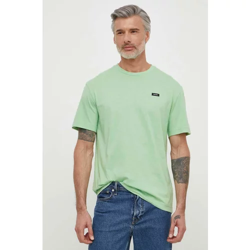 Calvin Klein Pamučna majica za muškarce, boja: crna, bez uzorka