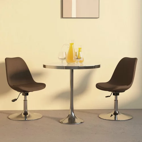 vidaXL Vrtljivi jedilni stoli 2 kosa rjavo blago, (20699664)