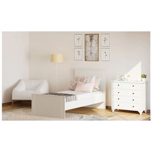 Hanah home Rb-185-10 Matte White Single Bedstead Cene