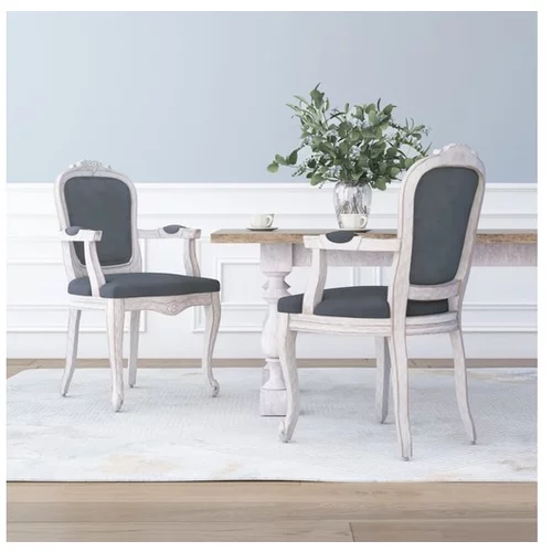  Jedilni stoli 2 kosa temno sivi 62x59,5x100,5 cm blago