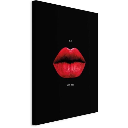  Slika - Red Lips (1-part) - Black Background with English Text 60x90 Na talijanskom platnu Cene