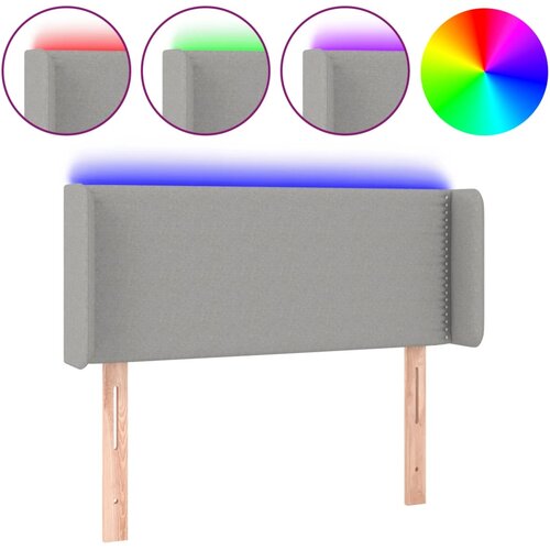 Maison Chic led posteljno vzglavje - vzglavna omarica - nočna omarica svetlo sivo 93x16x78/88 cm blago, (21713322) Cene