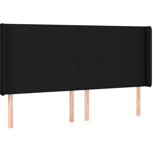 Maison Chic posteljno vzglavje - vzglavna omarica - nočna omarica z u&amp;scaron;esi črno 163x16x118/128 cm blago, (21708273) Slike