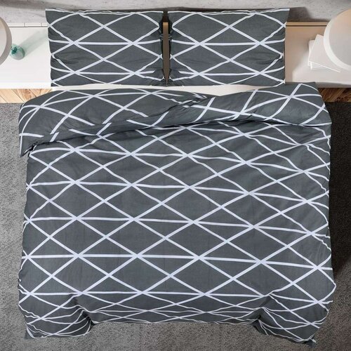  Set posteljine za poplun sivi 260 x 240 cm pamučni Slike