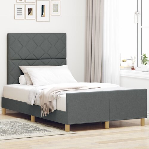 VidaXL Krevet Tamno Sivi 120x200 cm Tkanina Slike