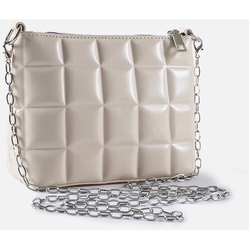 Gemre White quilted handbag with chain Laas Cene