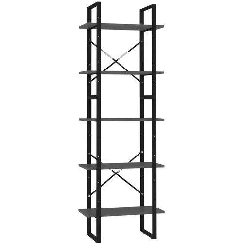 VidaXL Knjižna omara 5-nadstropna siva 60x30x175 cm iverna plo&amp;scaron;ča Slike