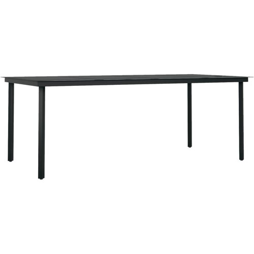 vidaXL Vrtna jedilna miza črna 200x100x74 cm jeklo in steklo, (20665660) Cene