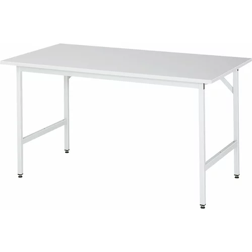RAU Delovna miza, nastavljiva po višini, 800 - 850 mm, iverka z oblogo iz melaminske smole, ŠxG 1500 x 800 mm, svetlo siva