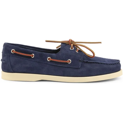 Duca di Morrone Mokasini & Jadralni čevlji Santiago - Suede Blue Modra