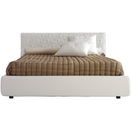IMAB Usnjena oblazinjena postelja Queen 160x200 -Bela Cene