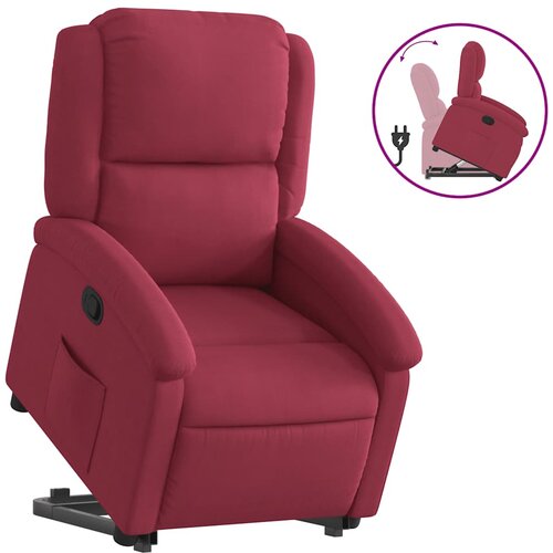 Maison Chic Naslanjač - Relax naslanjač s funkcijo vstajanja vinsko rdeč žamet, (22040335) Cene
