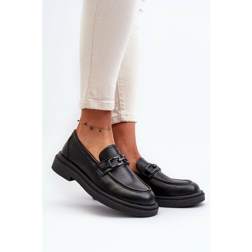 Kesi Women's leather loafers Black Keelana Slike