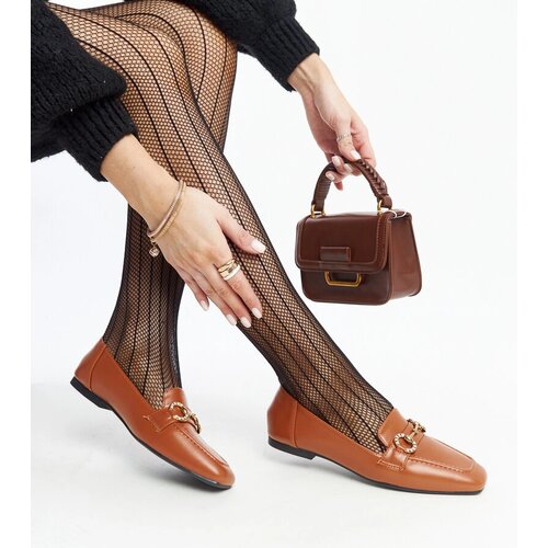 Gemre Brown Loafers with Buckle Areebah Cene