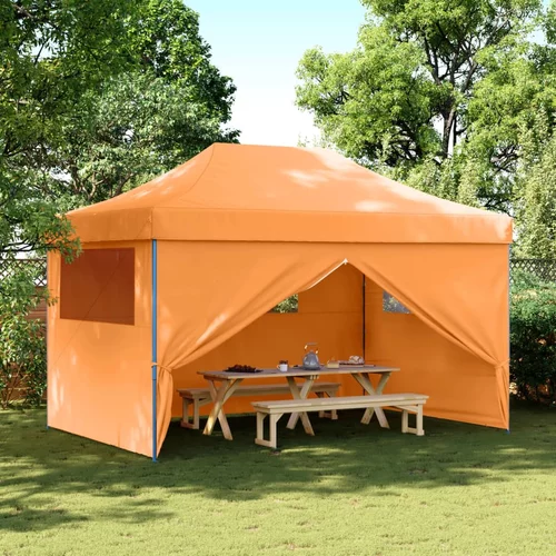 vidaXL Zložljivi pop-up šotor za zabave 4 stranice oranžna